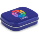 Caja metálica con caramelos azul