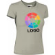 Camiseta básica manga corta  de mujer tiffany Valento 200 beige arena