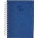 Agenda día página de anillas en PU suave 19 x 24.5 cm azul