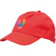 Gorra niño 5 paneles 100% algodón y cierre de velcro rojo