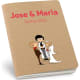 Libreta de bolsillo para boda (30 hojas) 9,3 x 12,5 cm