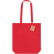 Bolsa algodón orgánico con fuelle y asas largas 270g/m² 38 x 42 x 9 cm rojo