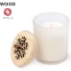 Vela aromática personalizada de cristal con tapa de madera diseño navideño