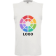 Camiseta sin mangas personalizada de corte amplio de hombre sleeveless B&C 145 blanco