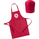 Set de cocina infantil: delantal y gorro de niño Legox rojo