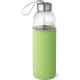 Botella de agua personalizada de vidrio con funda (520 ml) verde claro