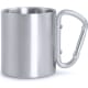 Taza de acero inox.y mosquetón personalizable por 1 cara (210 ml) plata