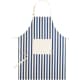 Delantal eco algodón orgánico a rayas con bolsillo frontal Kuirtel Kuirtel azul marino