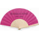 Abanico para boda de tela fucsia