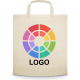 Bolsa feria personalizada de non woven asas cortas 80 g/m² beige