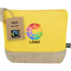 Neceser pequeño yute laminado y algodón 170g/m2 diseño bicolor amarillo