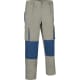 Pantalon laboral bicolor rodilleras con acceso darko Valento beige arena/azul acero