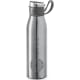 Botella de agua de aluminio con tapón adherido y cinta (650 ml) cromado satinado