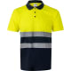 Polo de alta visibilidad ligero bicolor manga corta Velilla amarillo fluor/marino