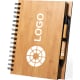 Libreta ecológica publicitaria de bambú y boli a juego 17x21,5 cm