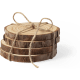 Set con 4 posavasos de madera de pino