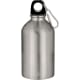 Bidón personalizado en acero inox reciclado con mosquetón (500 ml) plata