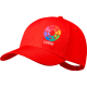 Gorra personalizada RPET sostenible 6 paneles velcro rojo