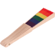 Abanico madera natural poliéster multicolor
