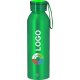 Bidón personalizado aluminio reciclado (650 ml) con correa fácil transporte verde