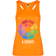Camiseta deportiva personalizada tirantes de mujer Shura Roly 140 naranja fluor