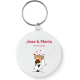 Chapa llavero de boda personalizada Ø 4,4 cm