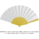 Abanicos de plástico personalizados a todo color blanco/amarillo