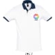 Polo pique cuello y puños contrastados prince Sols 190 blanco/azul oscuro