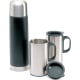 Termo personalizado de acero inox. con dos tazas (500 ml) negro