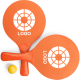 Palas playa en madera de color con pelota (19x33 cm) naranja