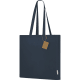 Bolsa publicitaria algodón reciclado con fuelle 140g azul marino