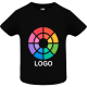Camiseta manga corta 100% algodon peinado de niño Baby Roly negro