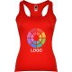 Camiseta de tirantes publicitaria de punto liso de mujer Carolina Roly 220 rojo