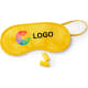 Set con antifaz para dormir y tapones para oídos amarillo