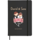 Libreta de tapa rígida con goma para boda 21 x 14 cm negro