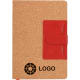 Bloc de notas de corcho y con bolsillo en PU y cierre magnético 14.6 x 21.1 cm rojo