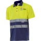 Polo bicolor alta visibilidad de manga corta Velilla amarillo fluor/marino