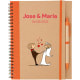 Libreta de papel ecológico con boli para bodas 16,5 x 21 cm naranja