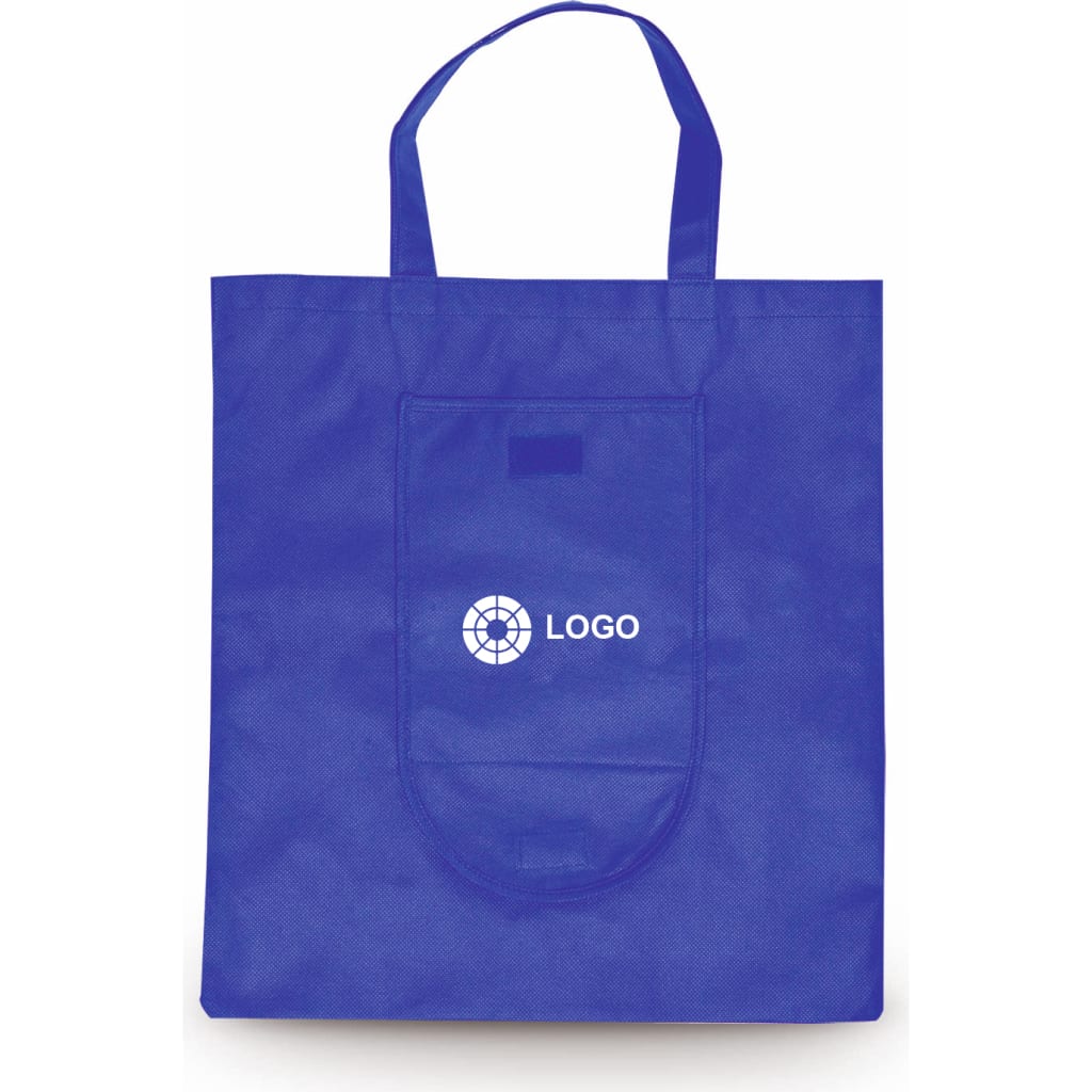 Bolsa plegable publicitaria non woven 80g/m2 ribete color 38 x 42 cm