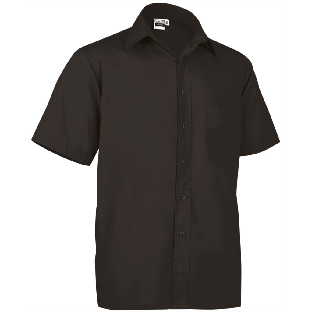 Camisa Hombre Manga Corta Algodón Negro - – - Discover