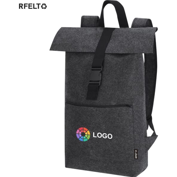Mochila de fieltro RPET eco para personalizar con cintas ajustables