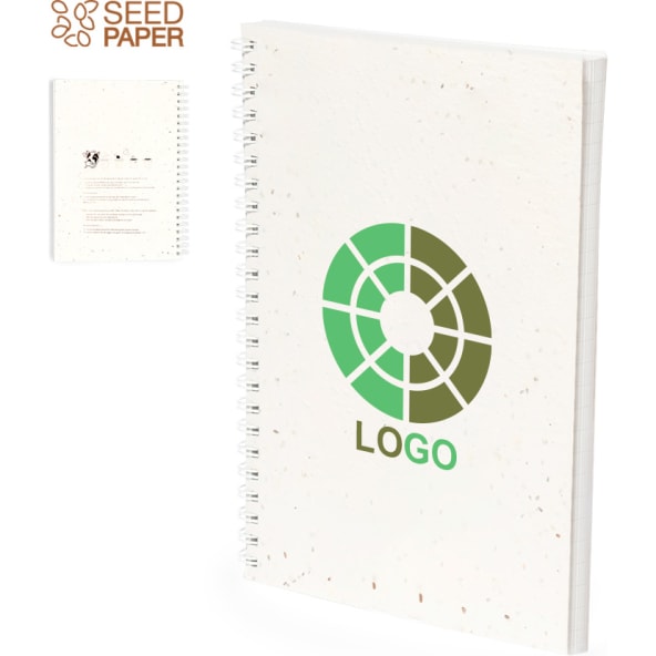 Libreta semillas personalizada con papel plantable de petunia 16 x 21 cm