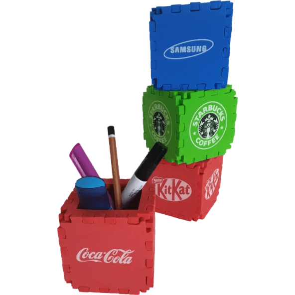 Cubo portalápices calendario en goma EVA personalizado