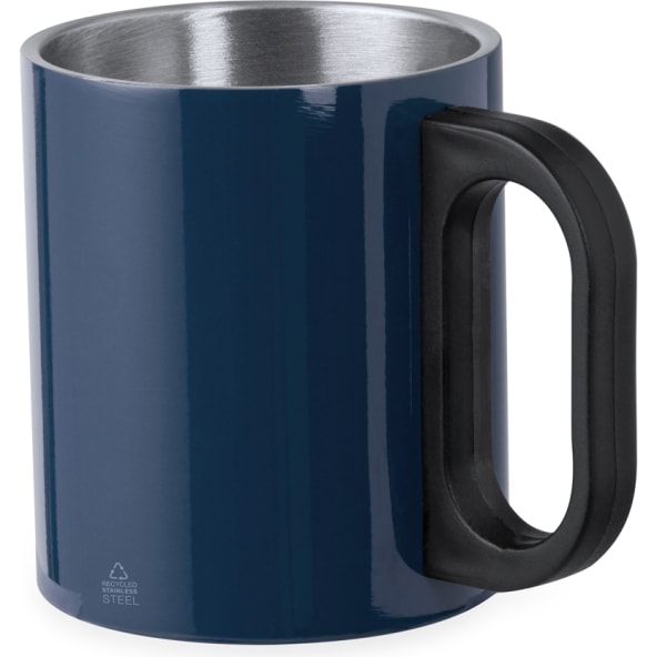Taza de acero inox reciclado y doble pared impresa en media taza (300 ml)