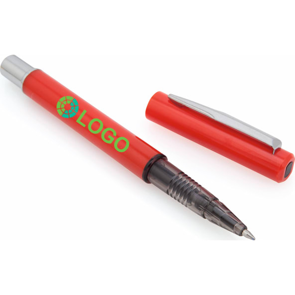 Bolígrafo roller de plástico con colores sólidos
