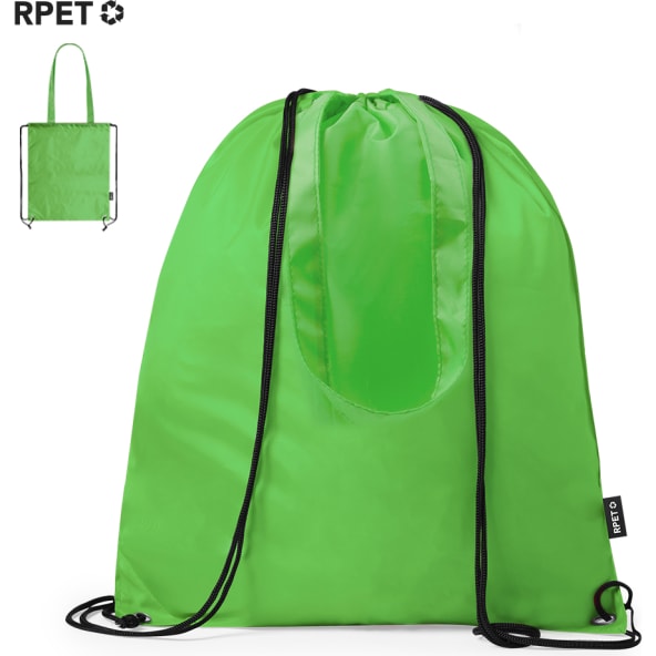Bolsa mochila personalizada RPET 210T con asas y cuerdas