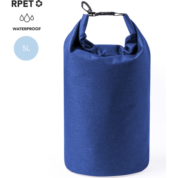 Bolsa impermeable RPET 5l eco con mosquetón y hebilla de ajuste (5 L)