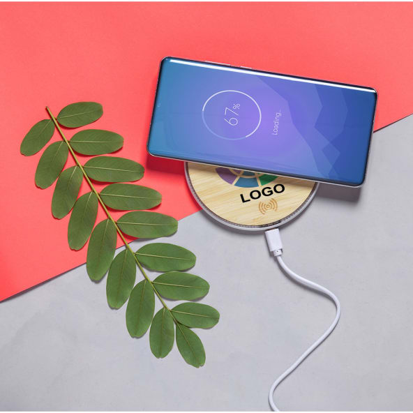 Base de carga inalámbrica de bambú ecológica