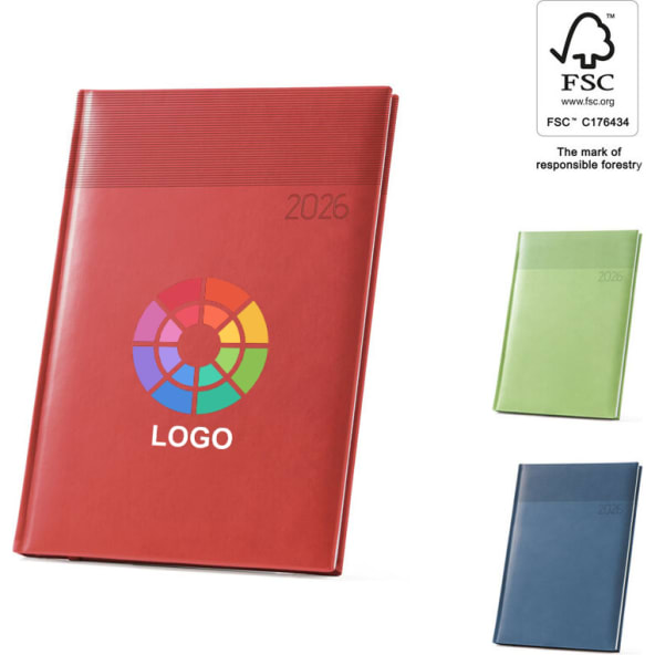 Agenda semana vista 2026 de PU y marcapáginas 17,5 x 24,5 cm