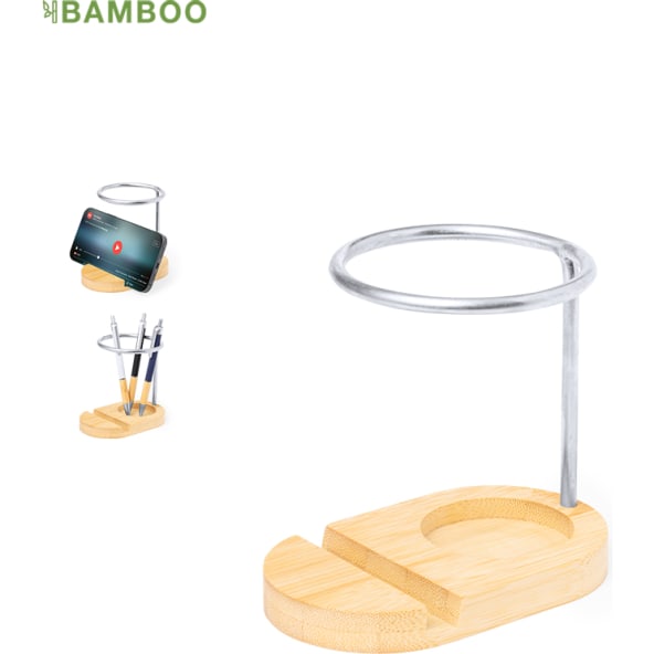 Lapicero personalizado de bambú y metal minimalista